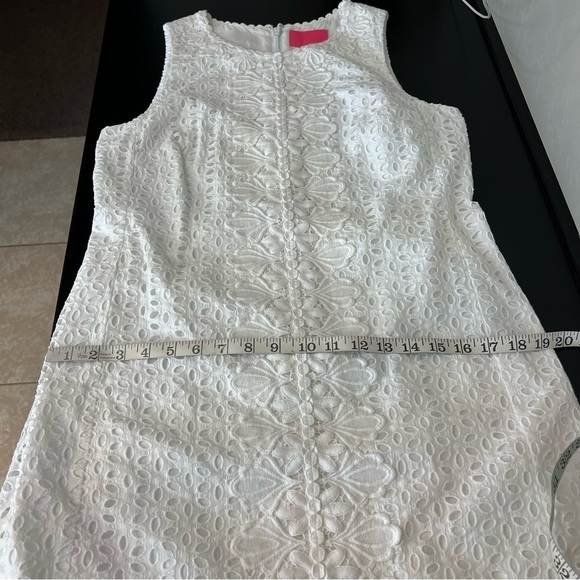 Lilly Pulitzer Melani eyelet Shift Dress 100% Cotton fully lined white Size 10 - Picture 6 of 15
